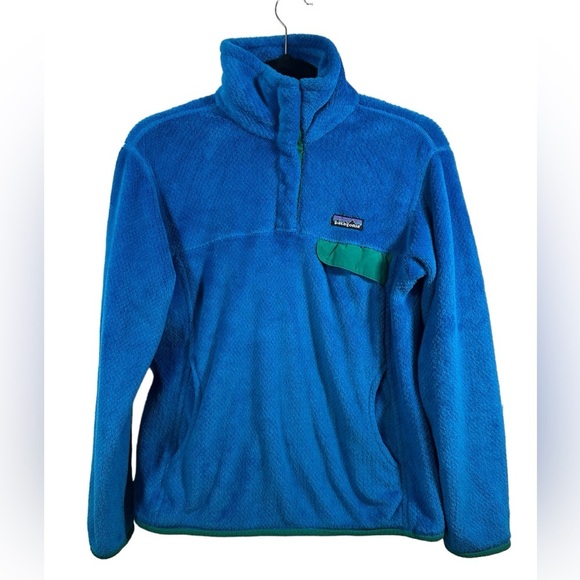 Patagonia Jackets & Blazers - Patagonia Women's Re-Tool Snap-T Pullover Blue and Green Polartec Thermal Pro